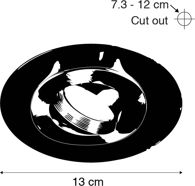 Kerek süllyesztett spotlámpa fekete dönthető betétgyűrűvel - Edu