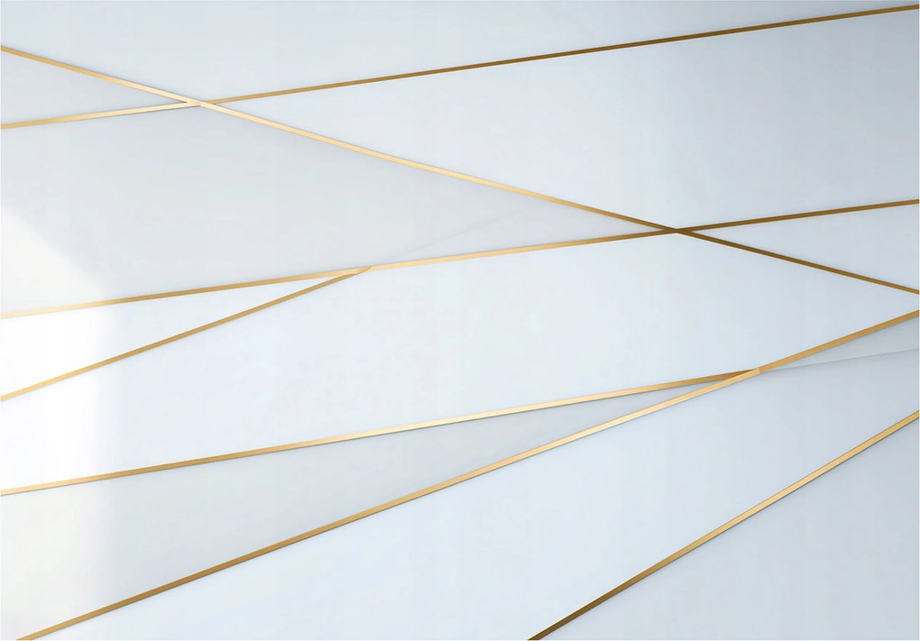 Fotótapéta Absztrakt Fehér Arany Hálószoba Nappali Tapéta Flizelina 400x280