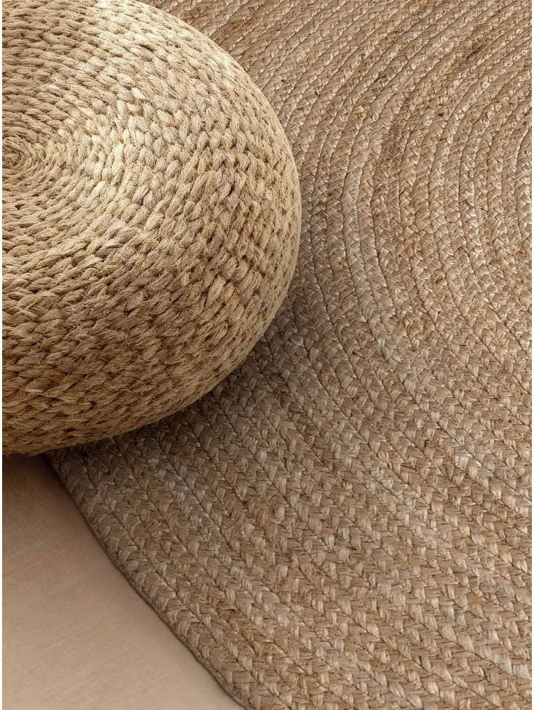 Sötét natúr színű kétoldalas-kézi szövésű juta szőnyeg 160x230 cm Braided – Hanse Home