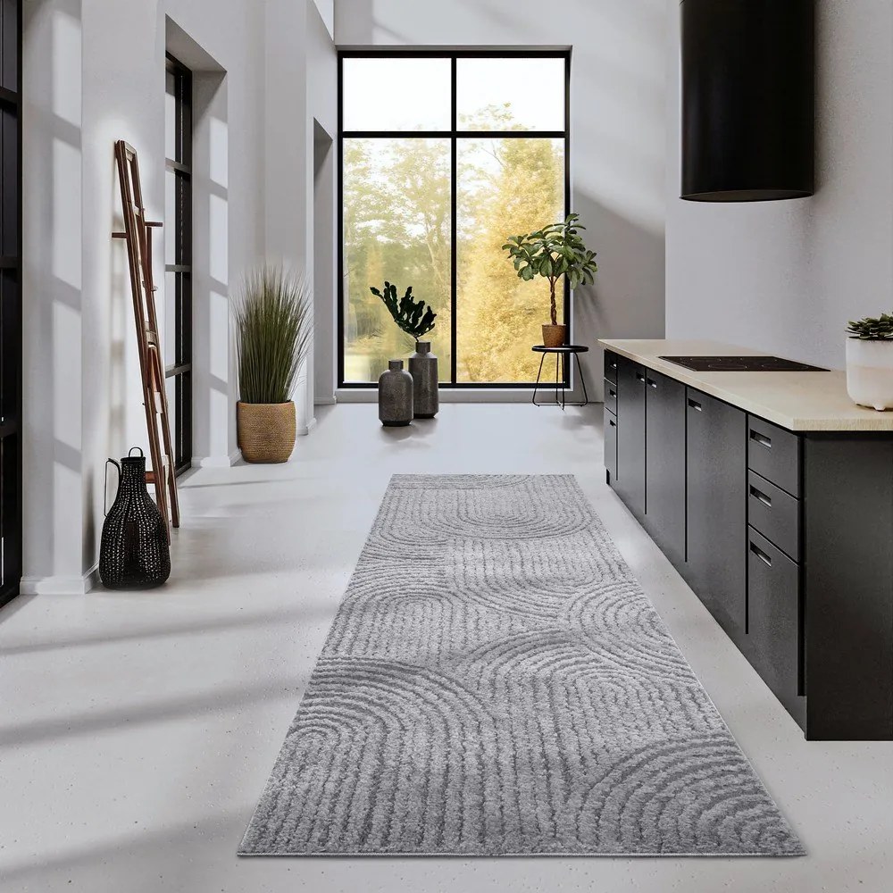 Szürke futószőnyeg 80x240 cm Chappe Light Grey – Elle Decoration
