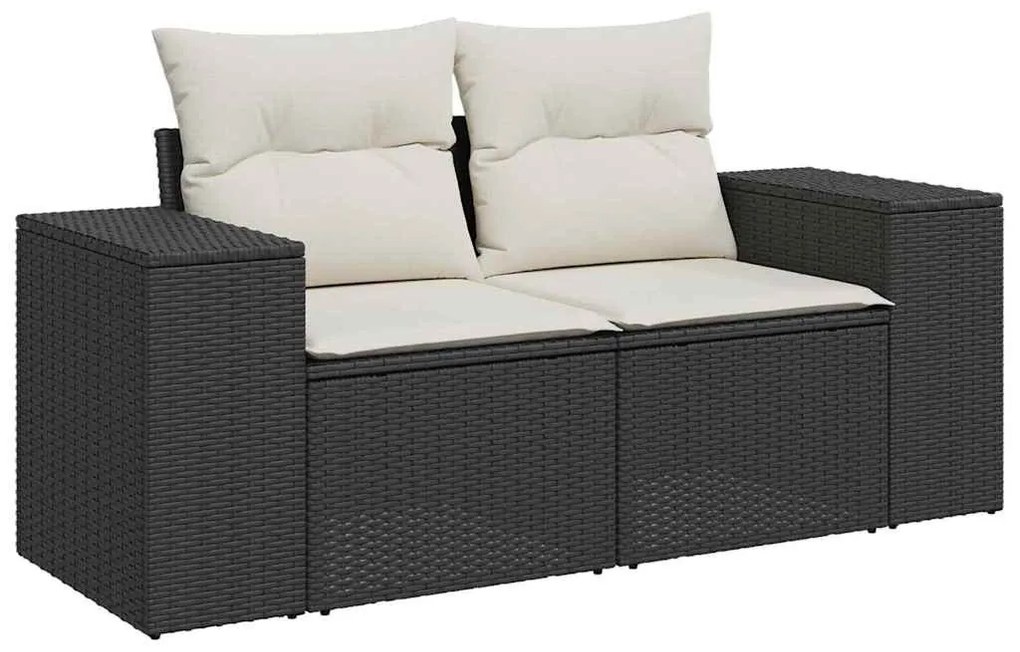 Kerti Kanapé Szett 12 pcs Fekete és Krém 90 x 55 x 71 cm
