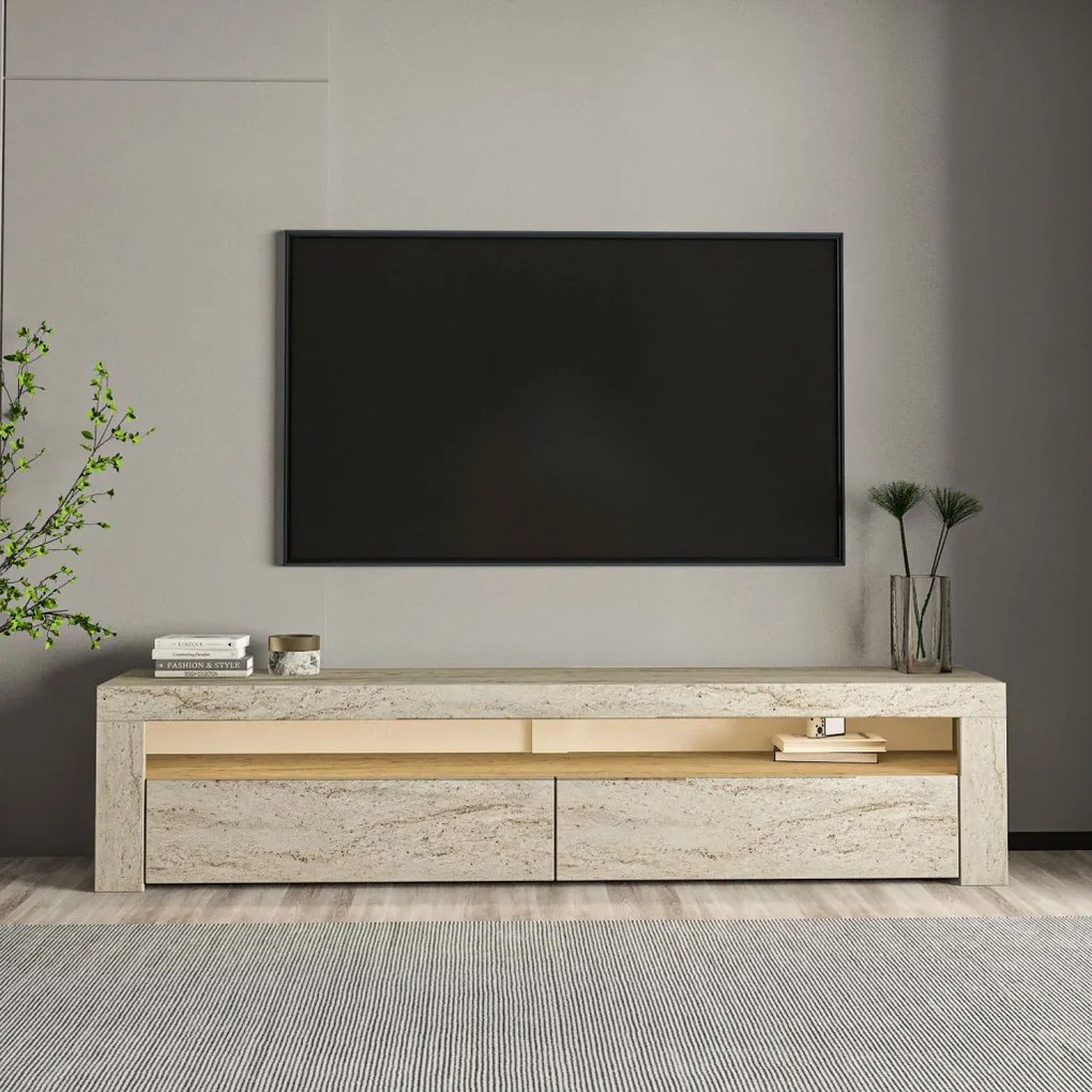 TV-állvány, travertin, 150 cm