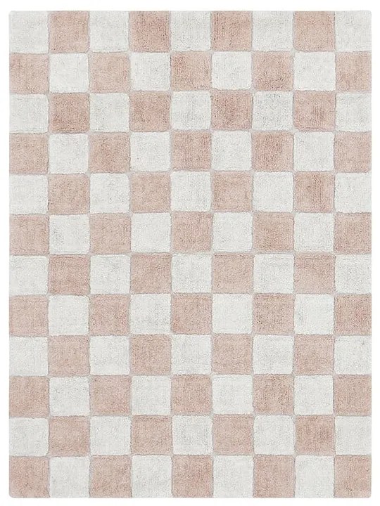 Világos rózsaszín-krémszínű mosható kézi szövésű pamut szőnyeg 120x160 cm Kitchen Tiles Rose – Lorena Canals