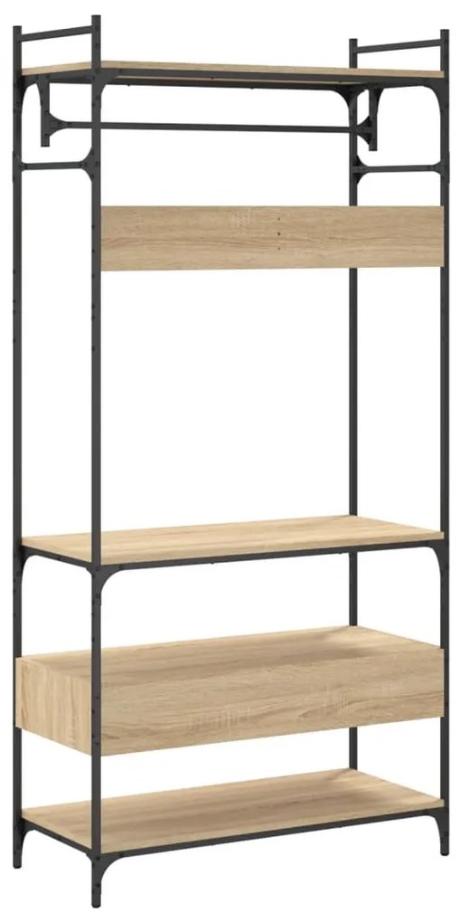 sonoma tölgy szerelt fa ruhásszekrény fiókokkal 89x39x184,5 cm