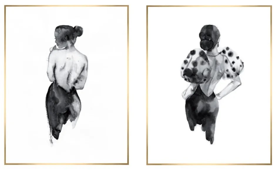 Kép szett 2 db-os 30x40 cm Woman Sketch – knor