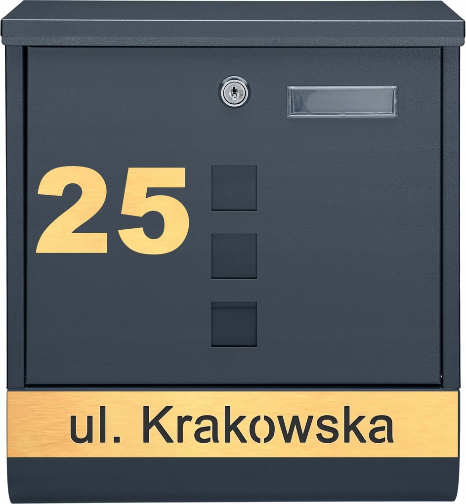 Postaláda Antracit Laminált Minta 1 Arany