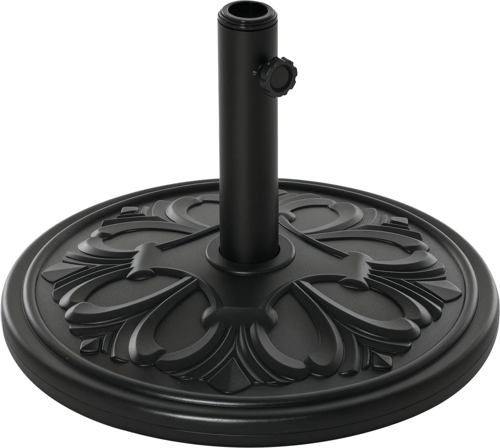 Outsunny 13 kg Napernyő Tartó 35 mm/38 mm/48 mm Átmérőjű Napernyő Konzollal Kerthez, Balkonjához, Antik Fekete | Aosom