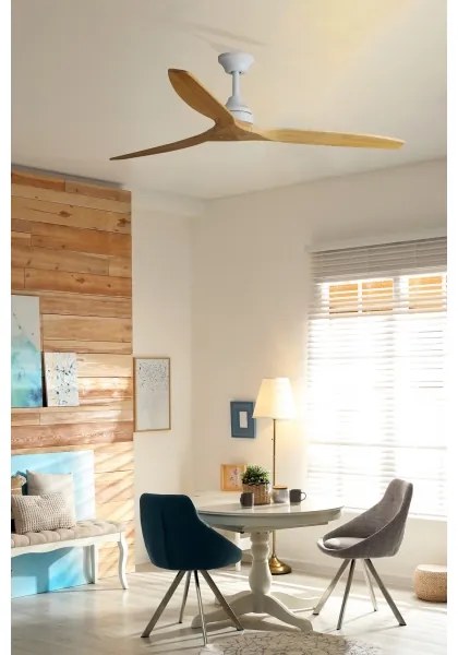 FARO 33728DC - Mennyezeti ventilátor ALO L fa/fehér á. 152 cm + távirányítás