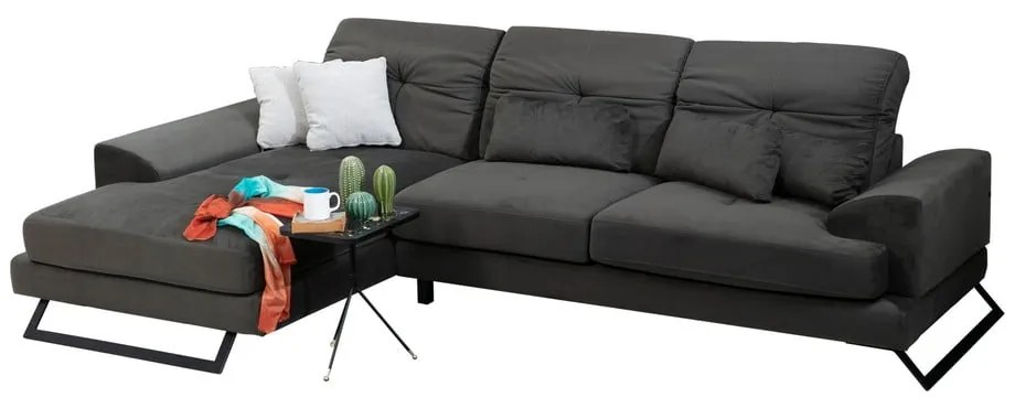 Sötétszürke sarokkanapé (bal oldali) Frido – Balcab Home