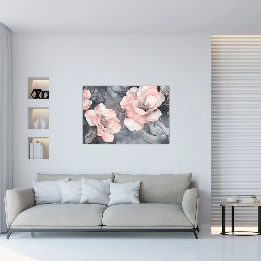 Kép - Virágok vázlata (90x60 cm)