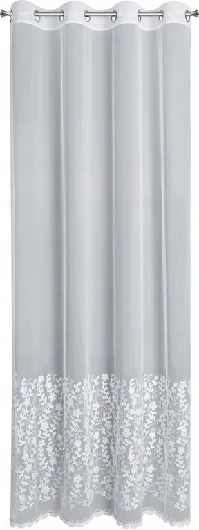 Függöny 140x250 Inga fehér készre szerelt, strasszokkal díszített