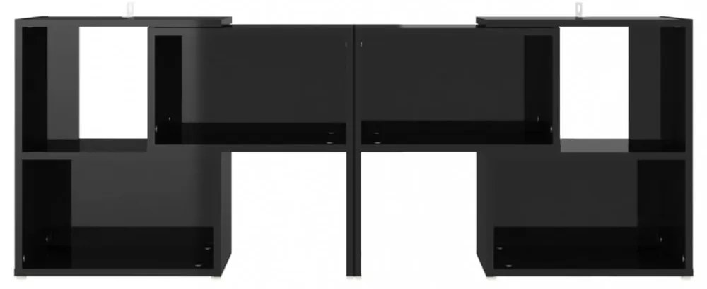 magasfényű fekete szerelt fa TV-szekrény 104 x 30 x 52 cm