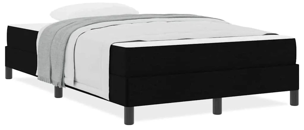 Boxrugós ágy matracmal Fekete 120 x 190 cm szövet