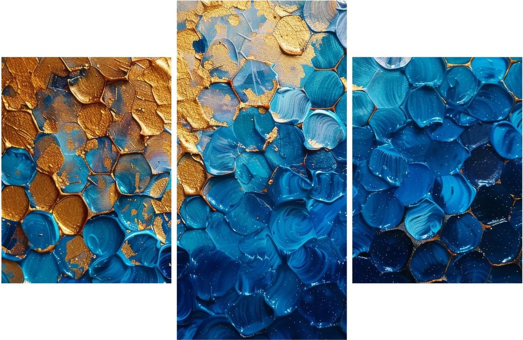 Kép - Kék-arany festmény (90x60 cm)