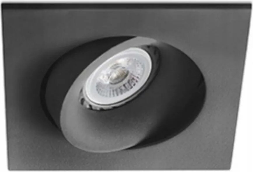 Faro Argón Sq fekete süllyesztett mennyezeti lámpa, GU10, alumínium, modern dizájn