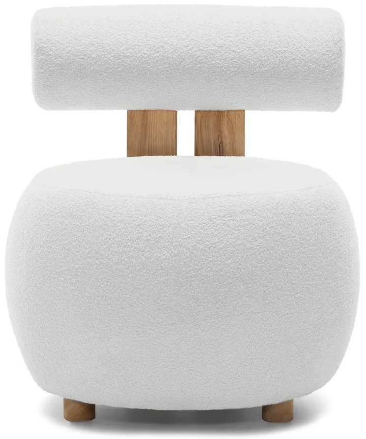 Fehér design fotel HANNA, tölgy