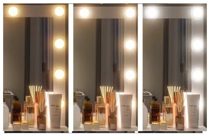 Nagy öltözőasztal fehér, világítással 80 x 40 x 110cm