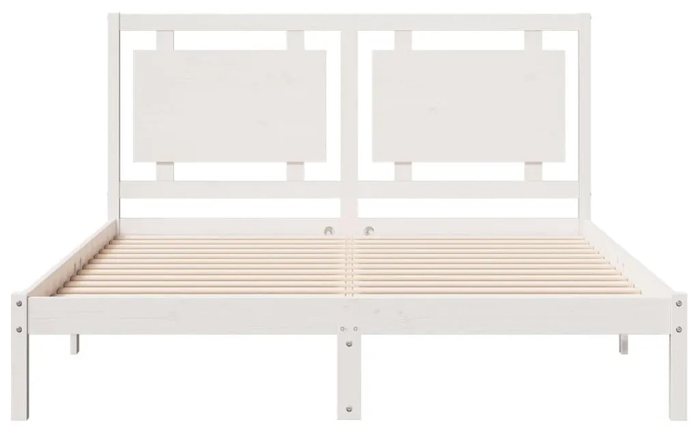 fehér tömör fa extra hosszú ágykeret matrac nélkül 140 x 210 cm