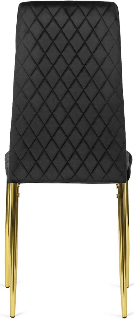 Elegáns Bársony Étkezőszék Fekete/Arany Színben. GAVI