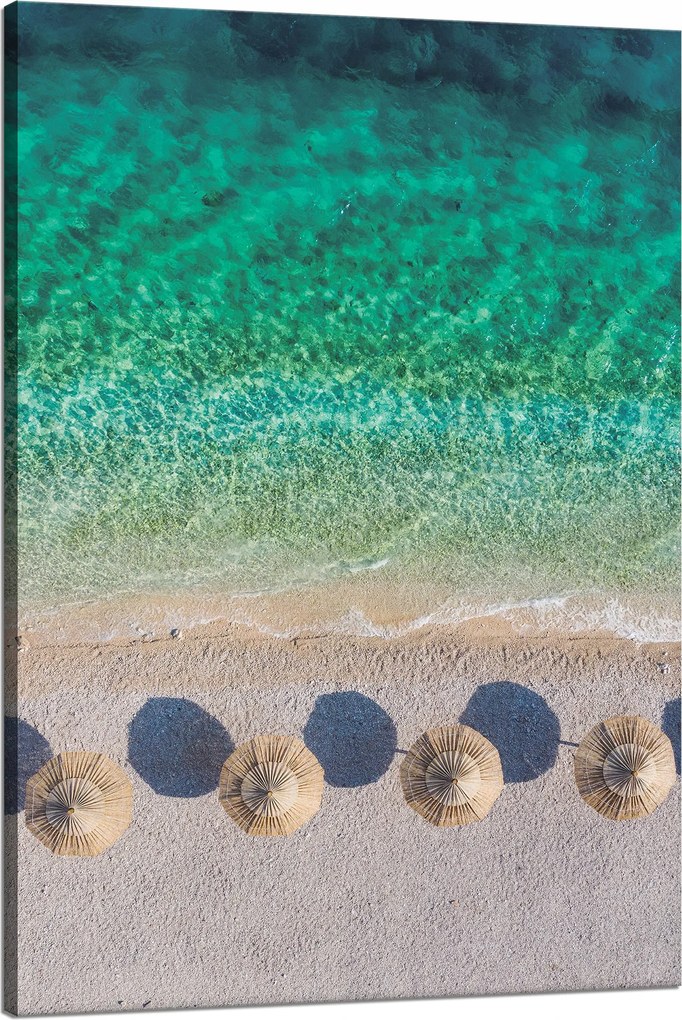 Vászonkép Tengerpart Pihenés Nyaralás Víz Hullámok 80x120 cm