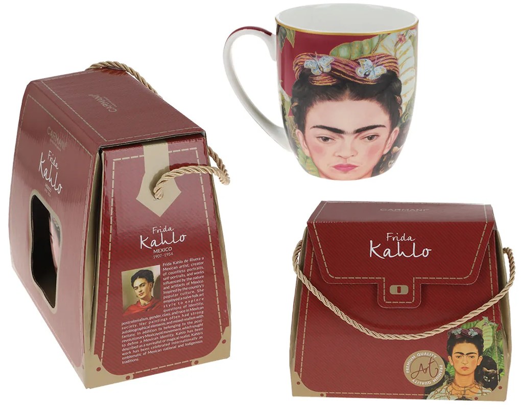 Porcelán bögre díszdobozban 380 ml Frida Kahlo