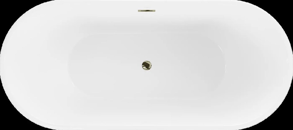 Mexen Luna, szabadon álló kád 180 x 80 cm + arany leeresztő dugó és túlfolyó nyílás, fehér, 52031808000-G