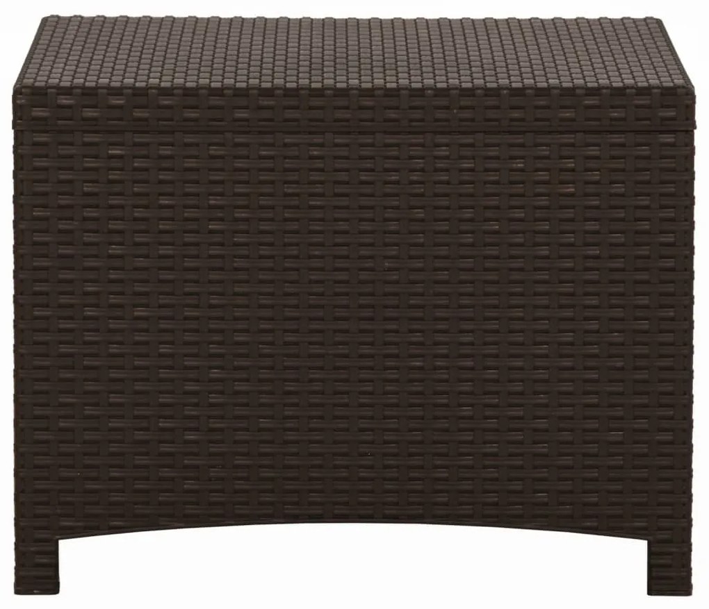 Barna PP rattan kerti tárolóláda 60 x 54 x 41 cm