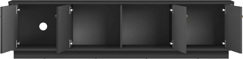Vesper 4D TV-szekrény 187 cm talapzaton - fekete / arany fogantyúk