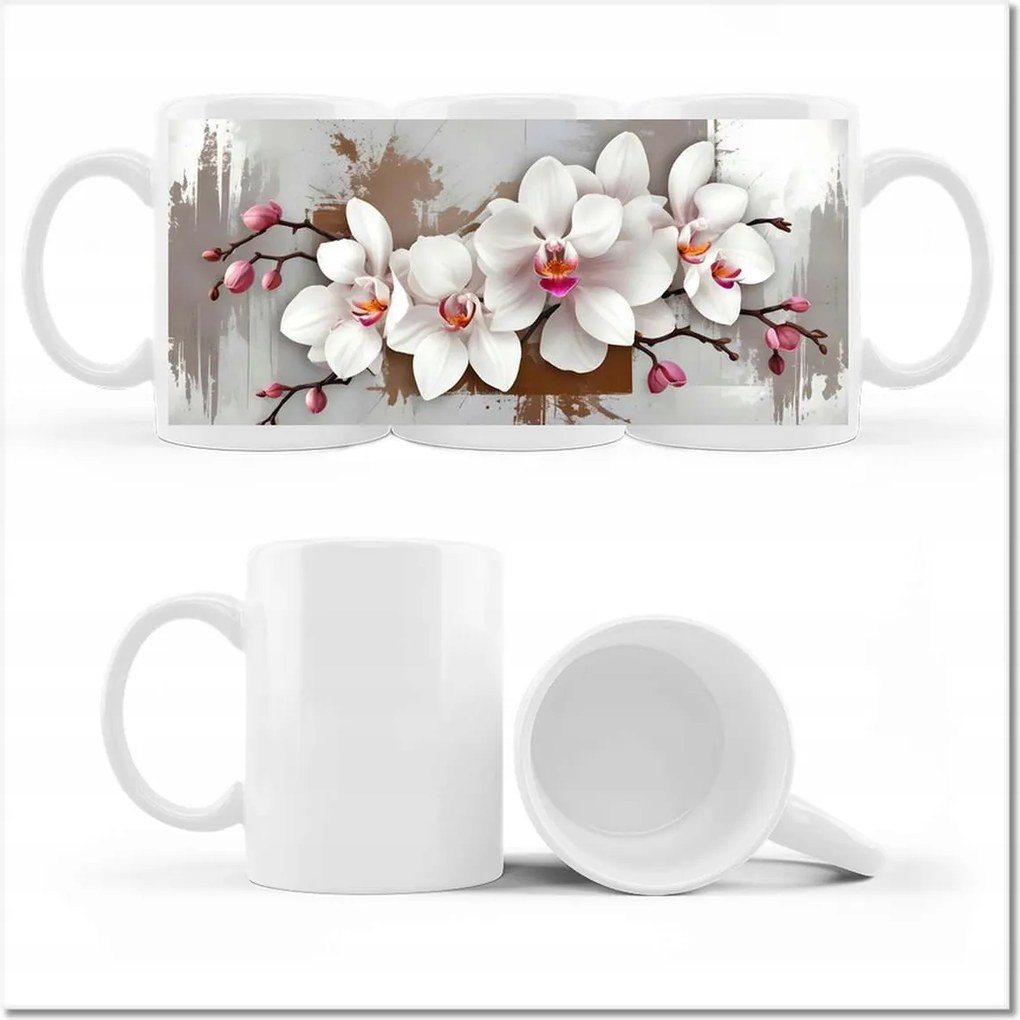 Fényképes bögre Fehér orchidea