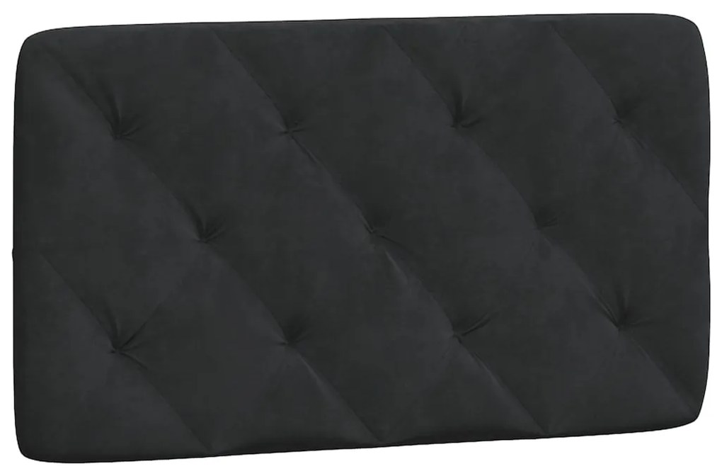 fekete bársony fejtámla párna 80 cm