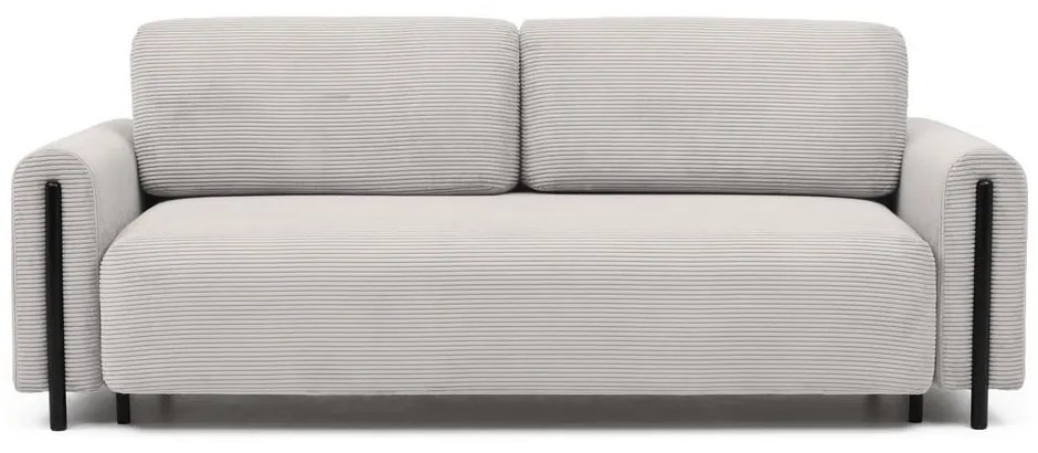 Bézs kordbársony kinyitható-tárolóhelyes kanapé 244 cm Arcadova – ELTAP