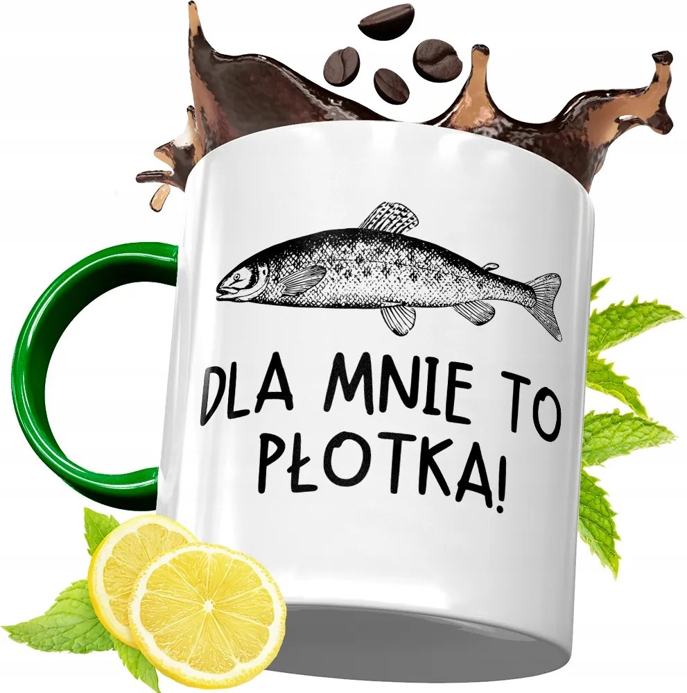 Zöld Bögre Horgászoknak Ajándékba, fényképes nyomattal