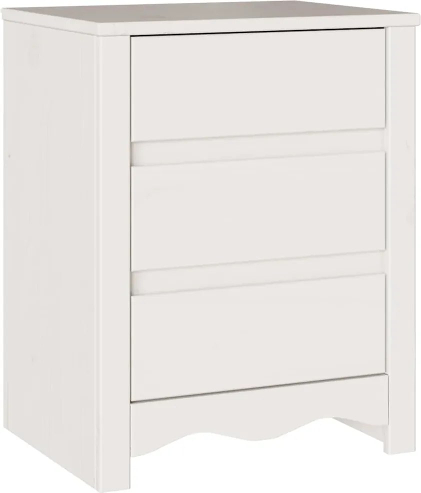 vidaXL Dohányzóasztal Drammen Fehér 45 x 35 x 56 cm Tömör fenyőfa