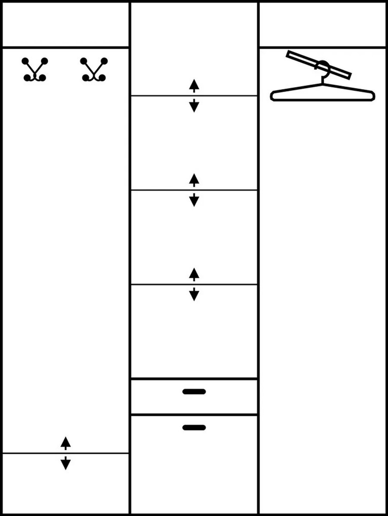Gardróbszekrény Aleksander 4 (tükörrel). 746530
