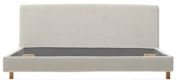 Szürke kárpitozott franciaágy ágyrács nélkül 180x200 cm Valma – Kave Home