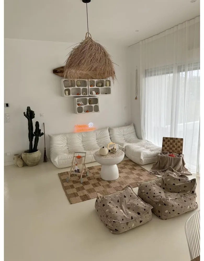 Világosbarna buklé-zsenília gyerek babzsákfotel Terrazzo Square – Wigiwama