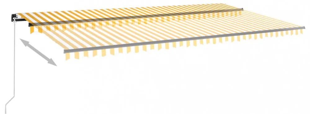 sárga és fehér kézzel kihúzható napellenző 600 x 350 cm