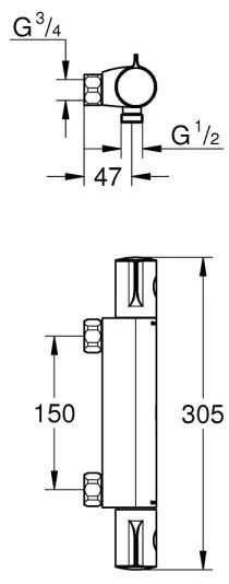 GROHE 34561000 - Termosztátos zuhanycsaptelep DN 15 fényes króm