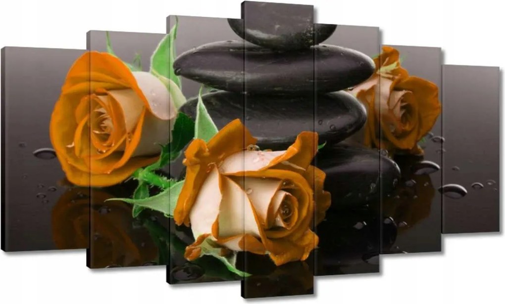 Vászonkép 140x80 Narancssárga rózsák Spa