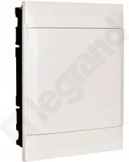 Practibox S 2x12 falsík alatti kapcsolószekrény fehér ajtóval, komplett falra