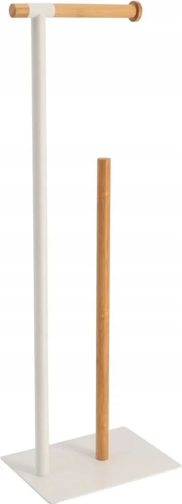 Fehér papírtartó állvány Fém Bambusz modern