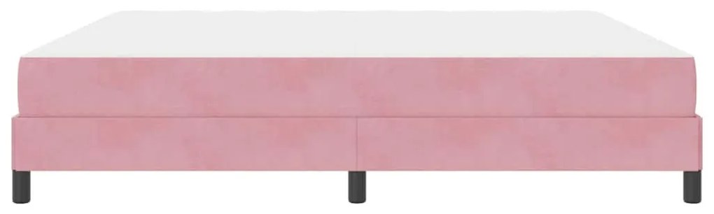 Boxspring ágy matraccal Rózsaszín 200 x 200 cm Bársony