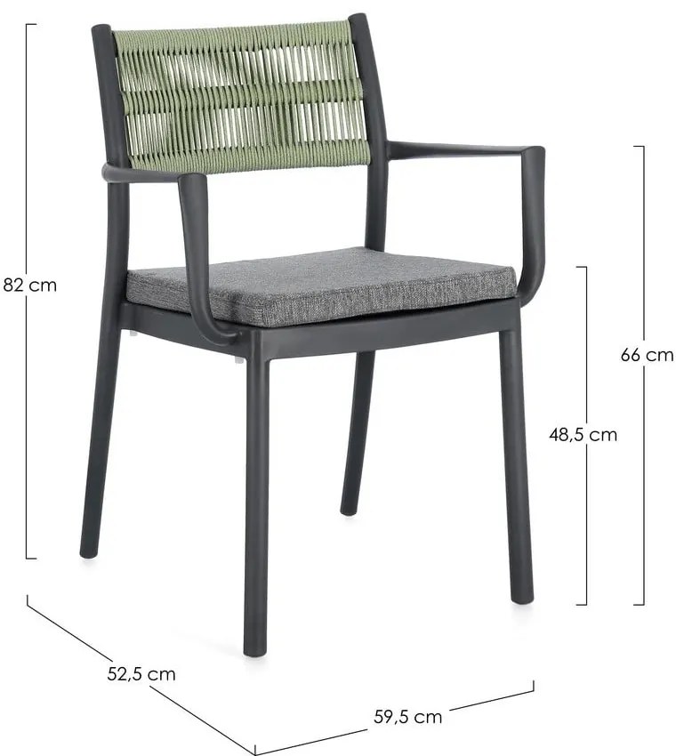 Szürke műanyag kerti szék szett 4 db-os Alvin – Bizzotto