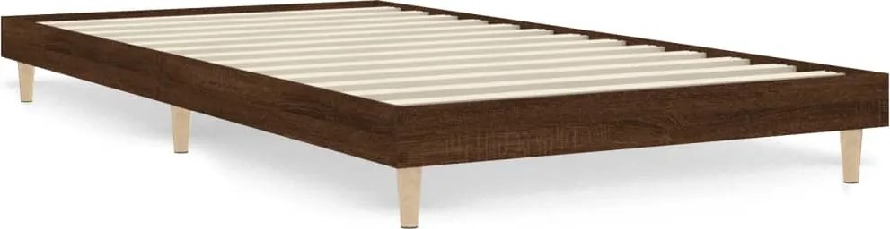 vidaXL barna tölgy színű szerelt fa ágykeret matrac nélkül 100x200 cm