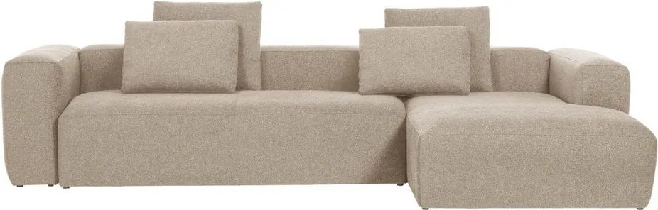 Bézs sarokkanapé (jobb oldali) Blok – Kave Home
