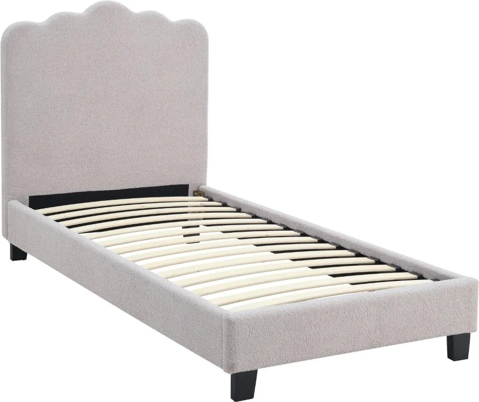 CRATER 90x200-as ágy, krémszínű szövet