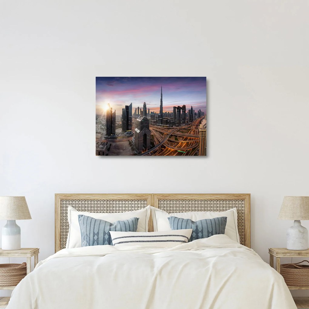 Üveg kép - Dubai panorámája (70x50 cm)