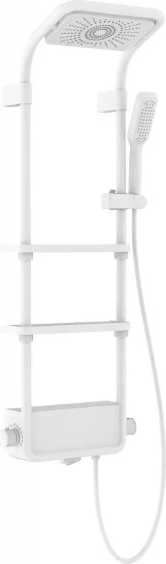 Mexen Dazz fali szerelhető zuhanykészlet esőztetővel és csapteleppel, fehér - 78107-20