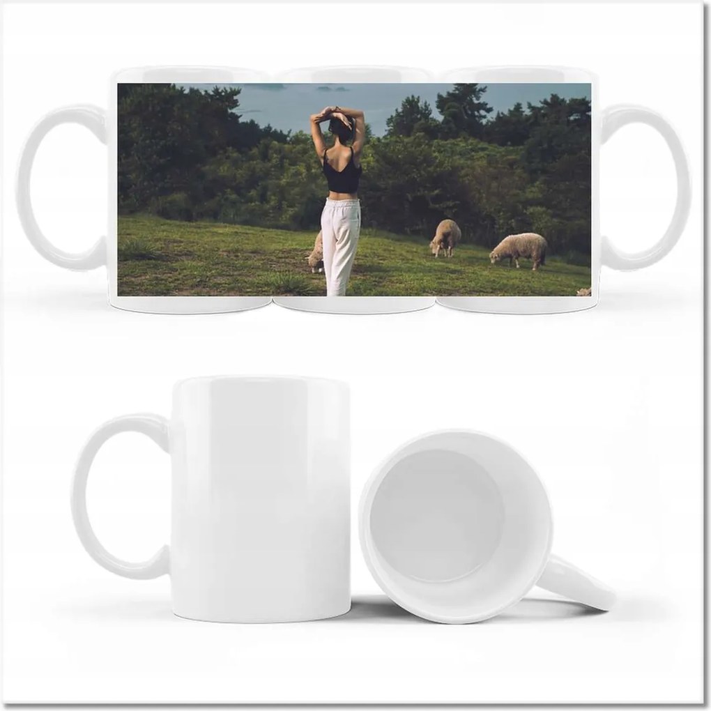 Nyomott mintás bögre Juh legeltetés Bárányok