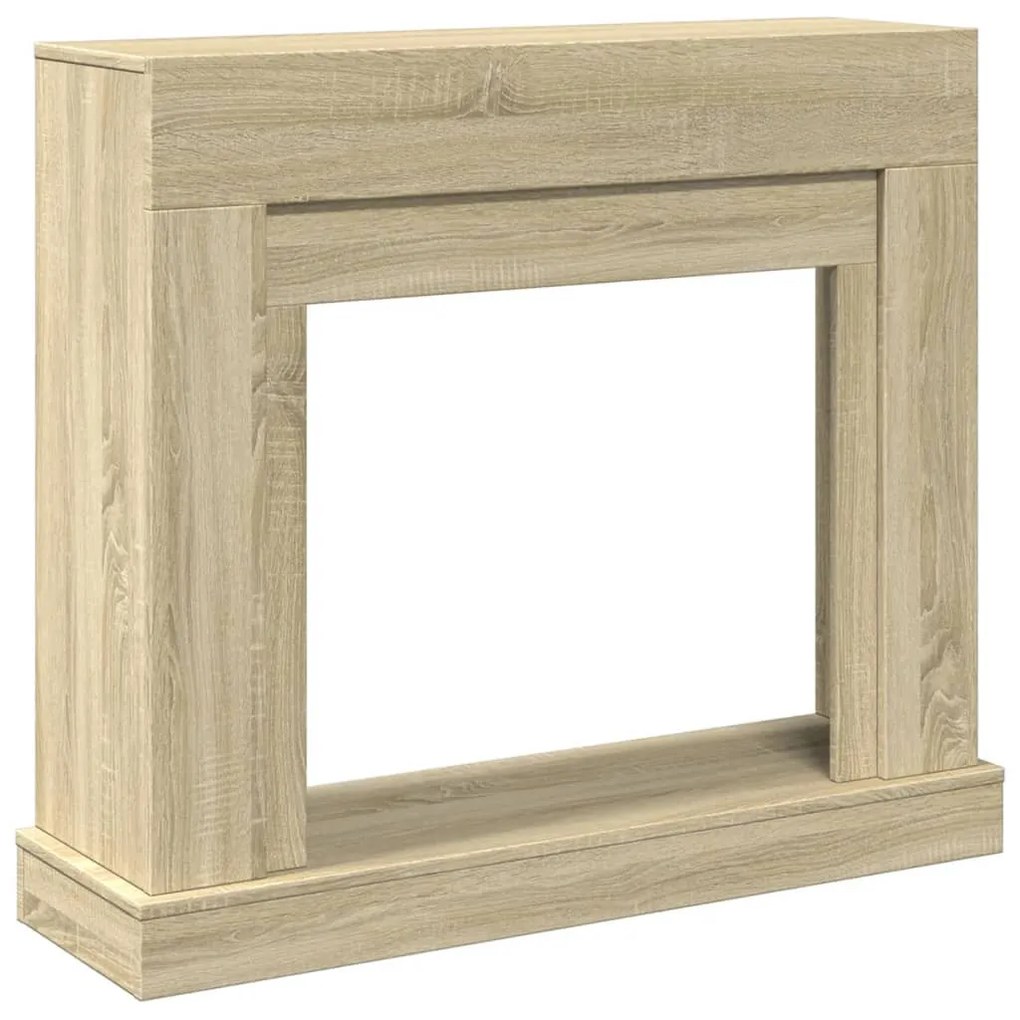 sonoma tölgy színű szerelt fa kandallóburkolat 100x30x87,5 cm